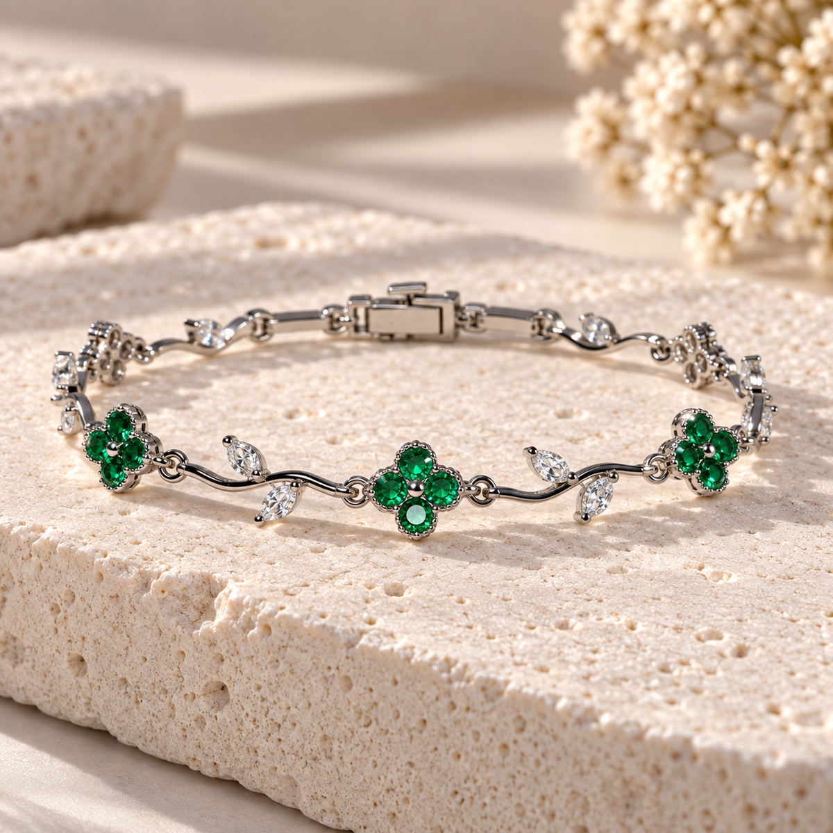 Green Floral Vine Bracelet