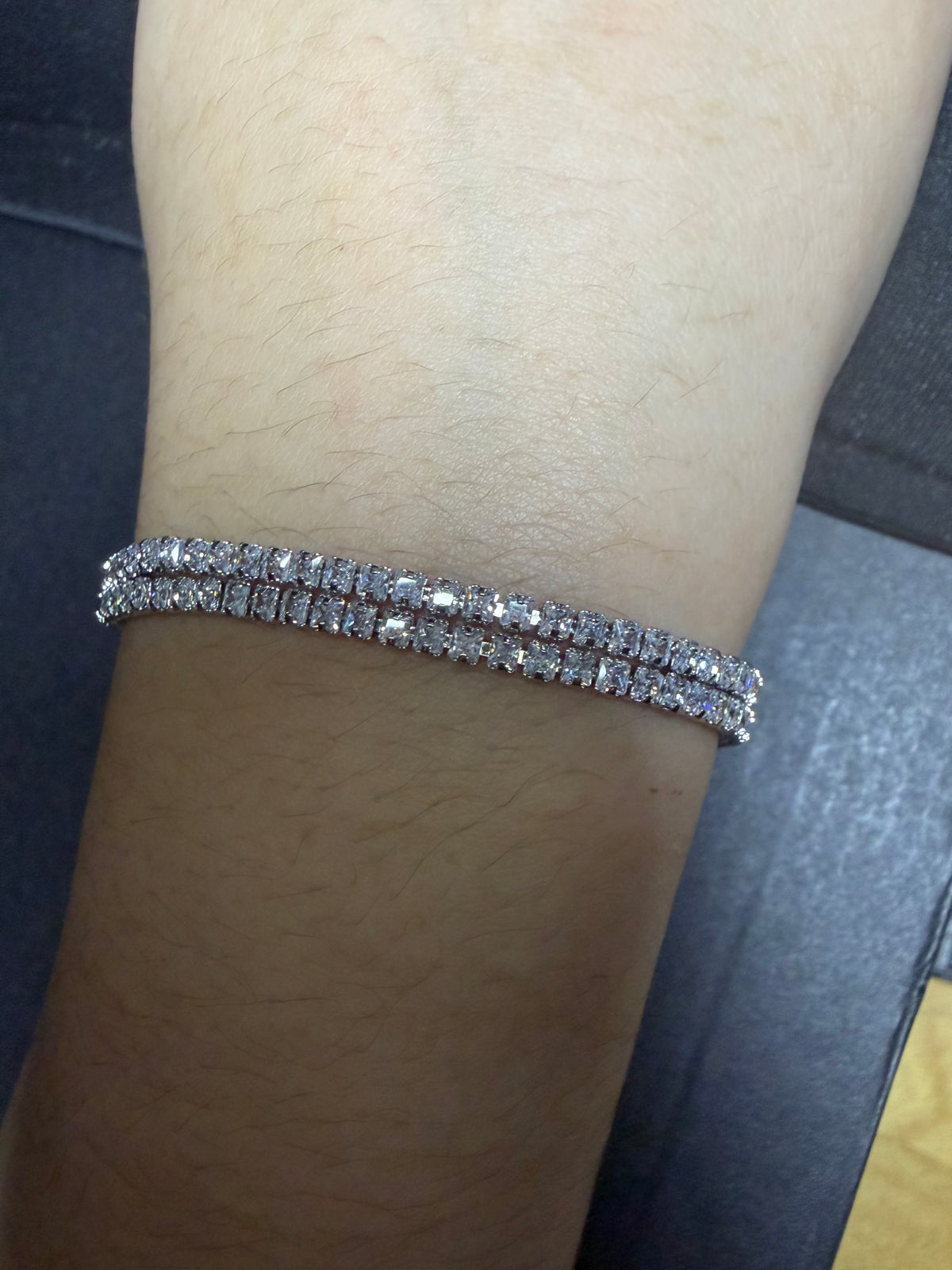 Double-Row Crystal Tennis Bracelet