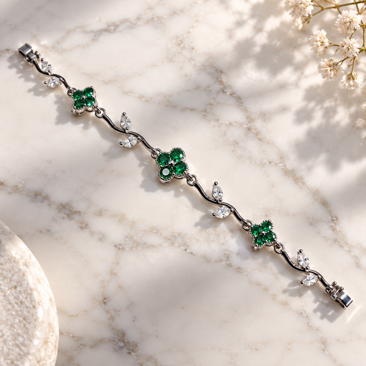 Green Floral Vine Bracelet