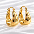 Gold-Plated Diamond-Cut Teardrop Hoop Earrings