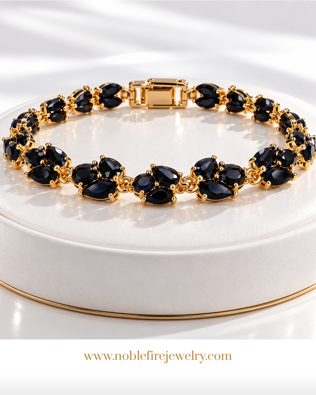 Black Marquise Cluster Bracelet