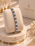 Black Evil Eye and Crystals Tennis Bracelet