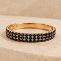 Silver-Tone Bracelet with Deep Blue Cabochon Stones
