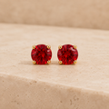 Red Zirconia Stud Earrings