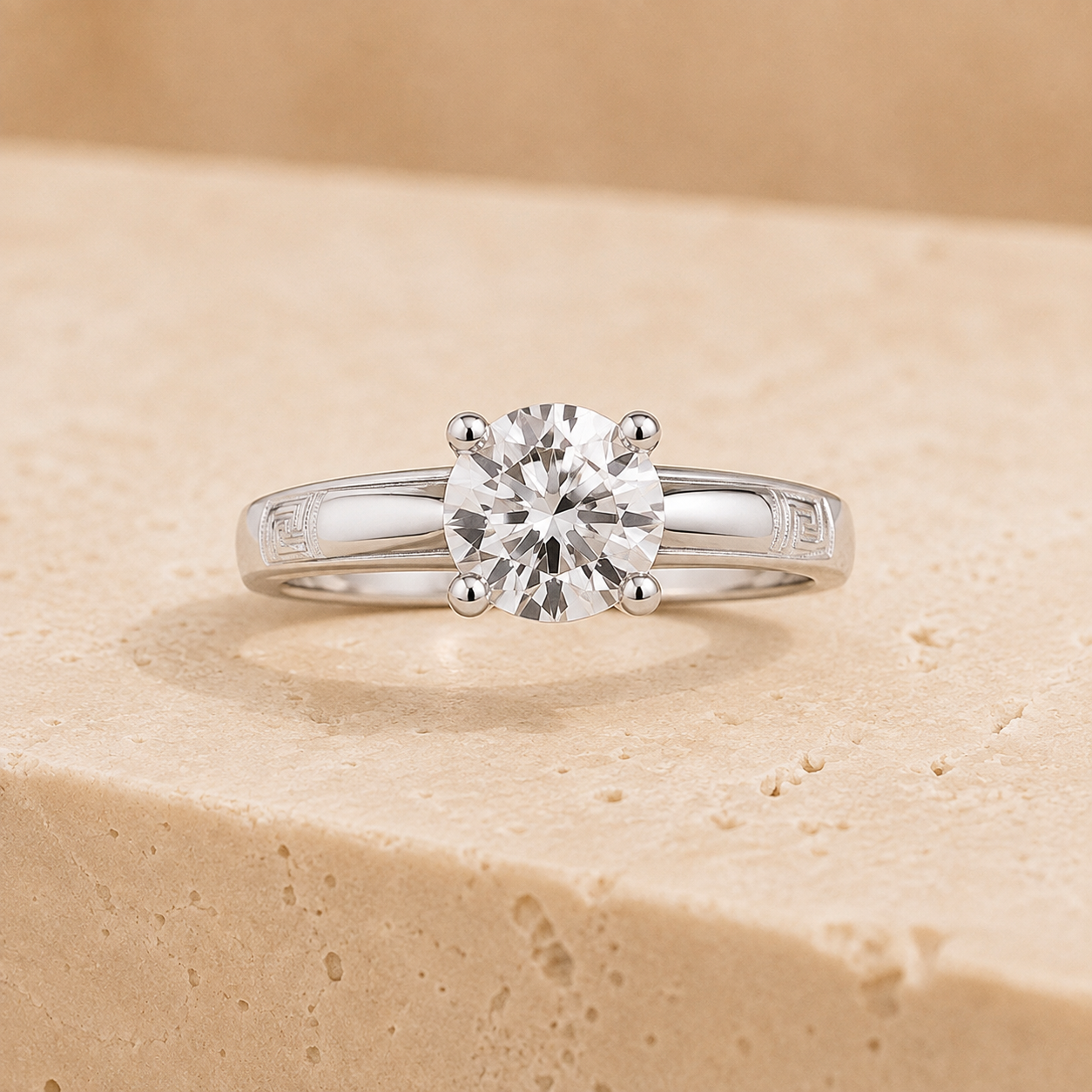 925 Sterling Silver Solitaire Ring with 8mm Moissanite
