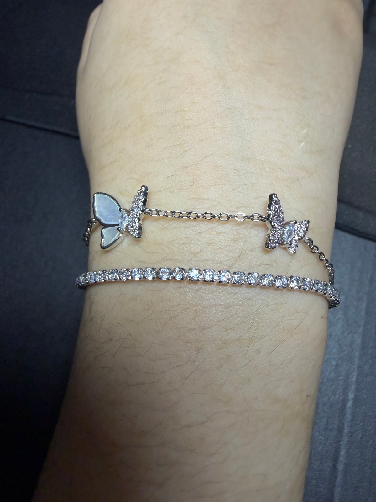 Butterfly & Crystal Tennis Bracelet