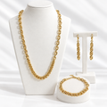 Gold- Plated Mixed-Link Necklace, Bracelet & Earrings Set
