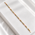 Tri-color Diamond - Cut Link Bracelet