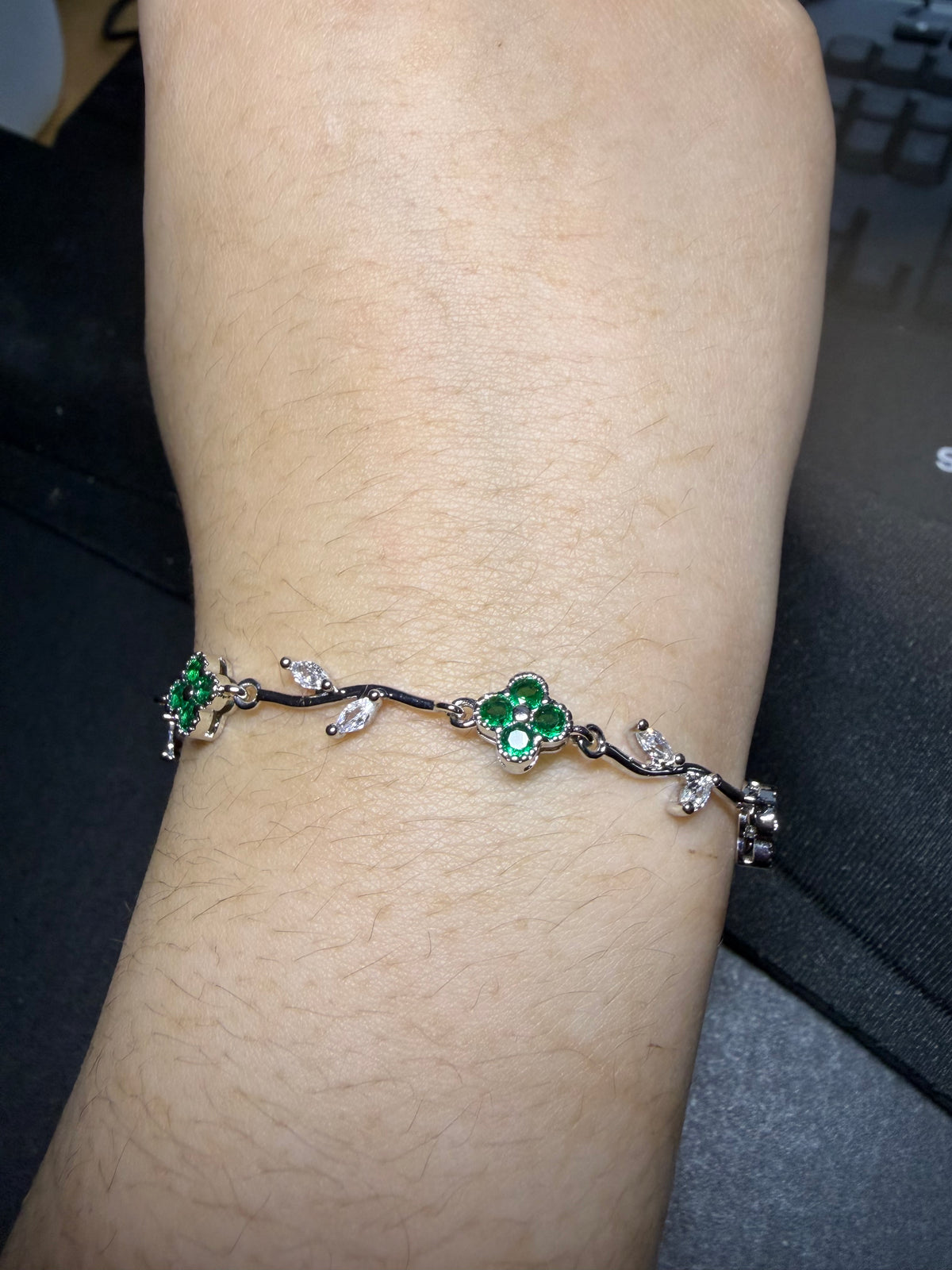 Green Floral Vine Bracelet