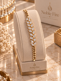 Gold-Tone Crystal Leaf Bracelet