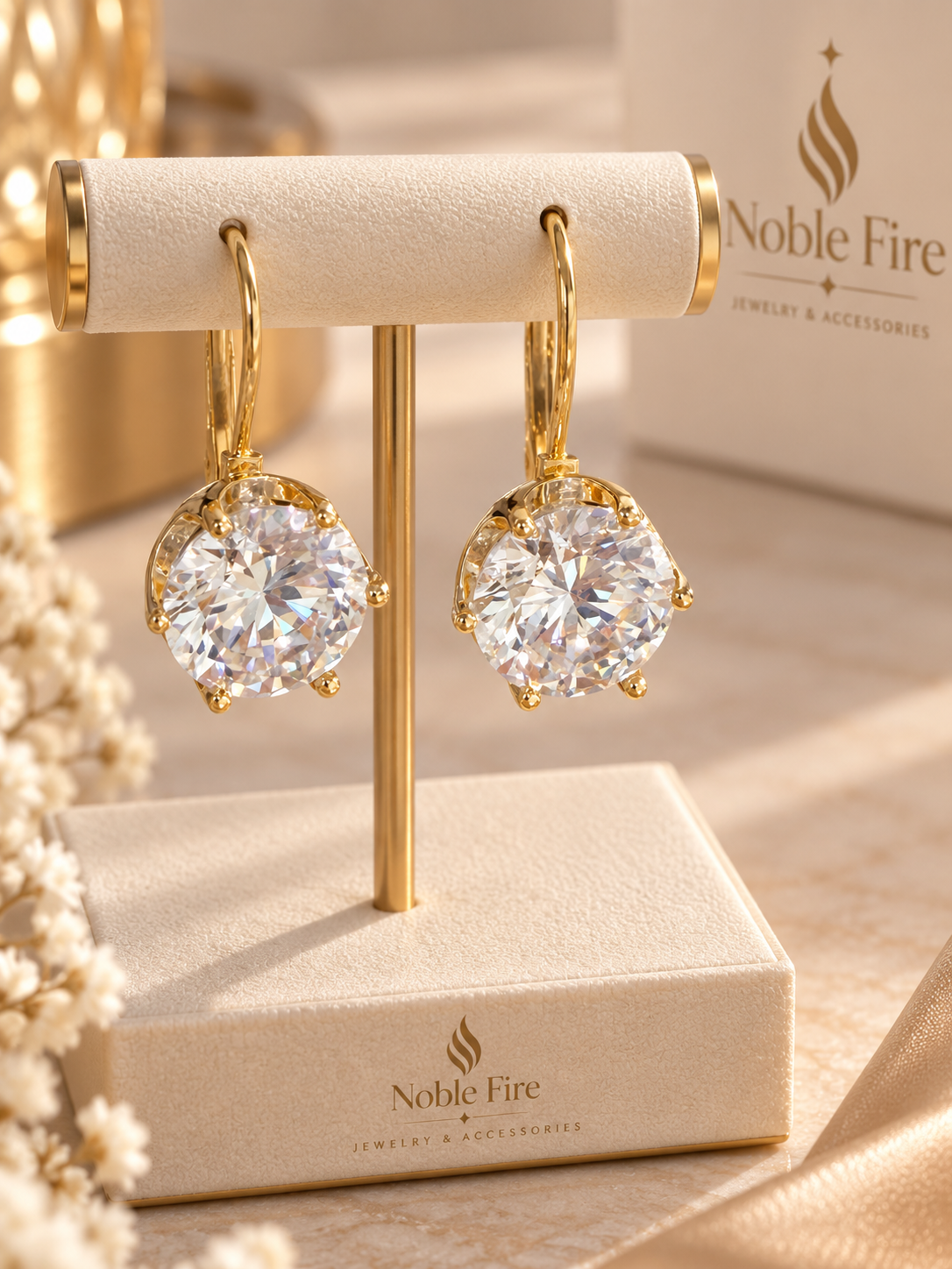Gold-Tone Cubic Zirconia Drop Earrings