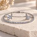 Butterfly & Crystal Tennis Bracelet