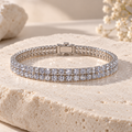 Double-Row Crystal Tennis Bracelet