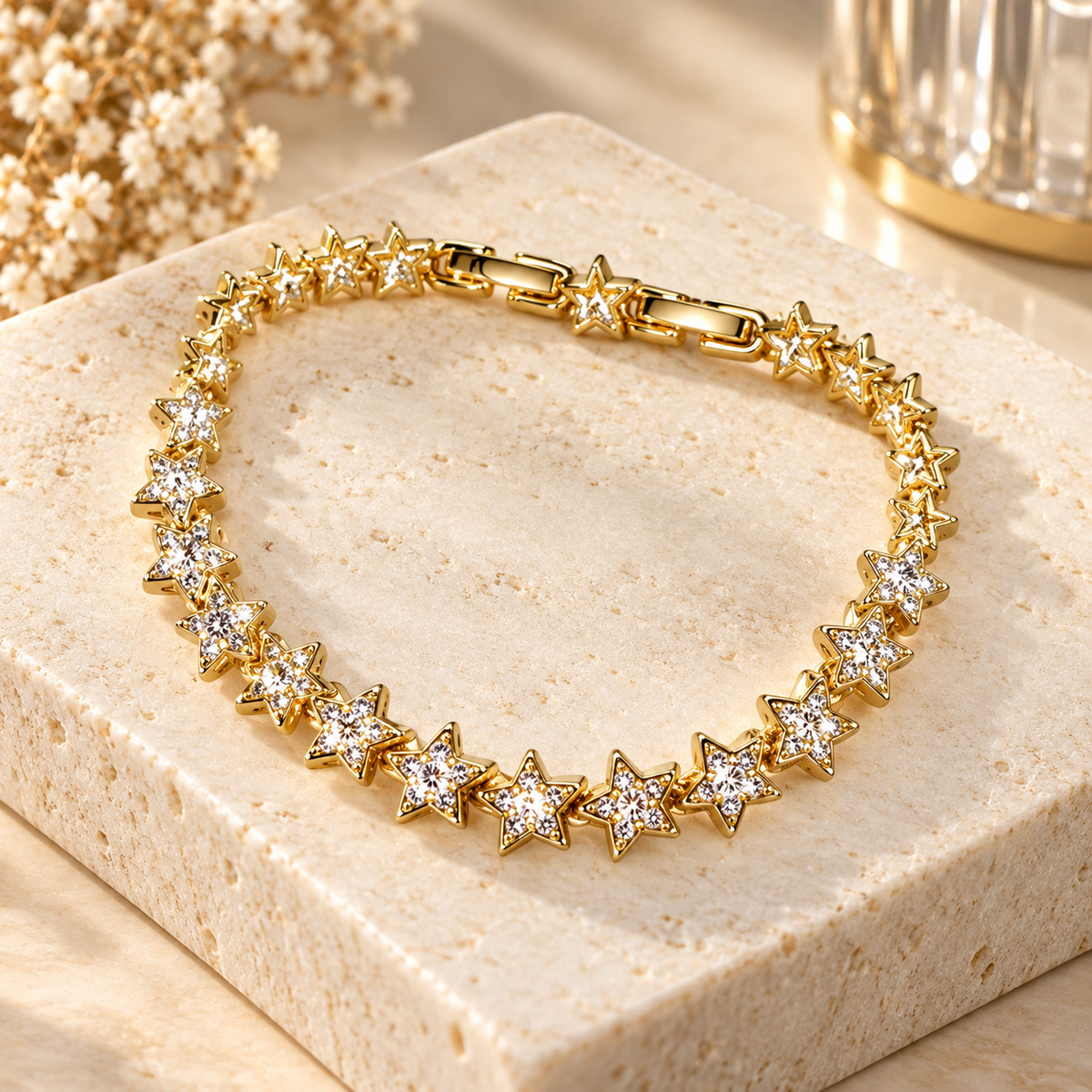 Gold-Plated Star Crystal Bracelet