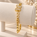 Gold-Plated Butterfly & Crystal Bracelet