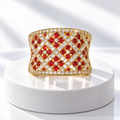 The Isadora Ring- Gold Plated Pavé Lattice Statement Ring