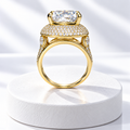 Gold-Tone Cushion-Cut Statement Ring
