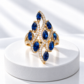 The Valentina Ring-Blue Marquise Statement Ring