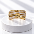 High Quality Gold Plated Crossover Band Ring