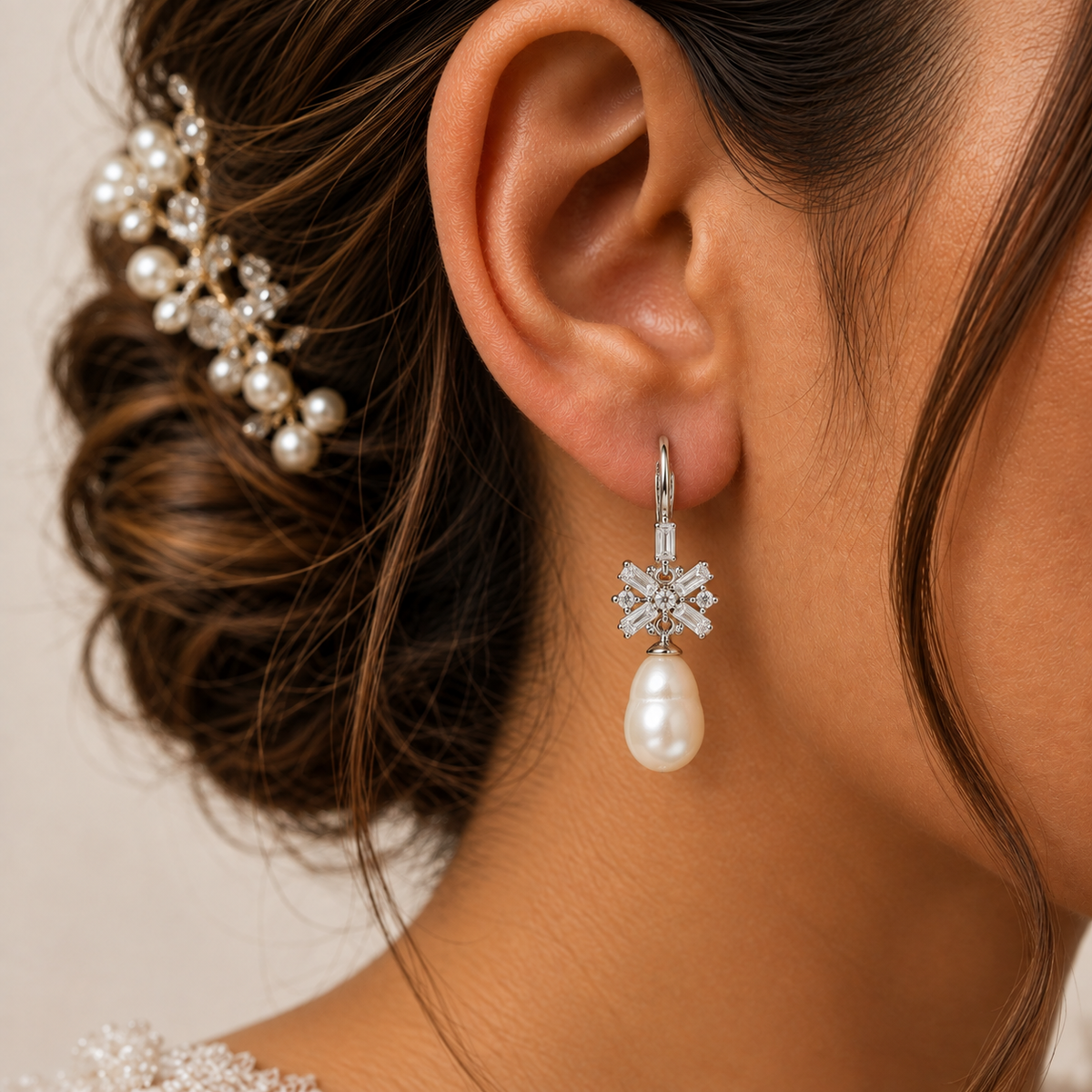 Freshwater Pearl Sculptural Drop Earrings