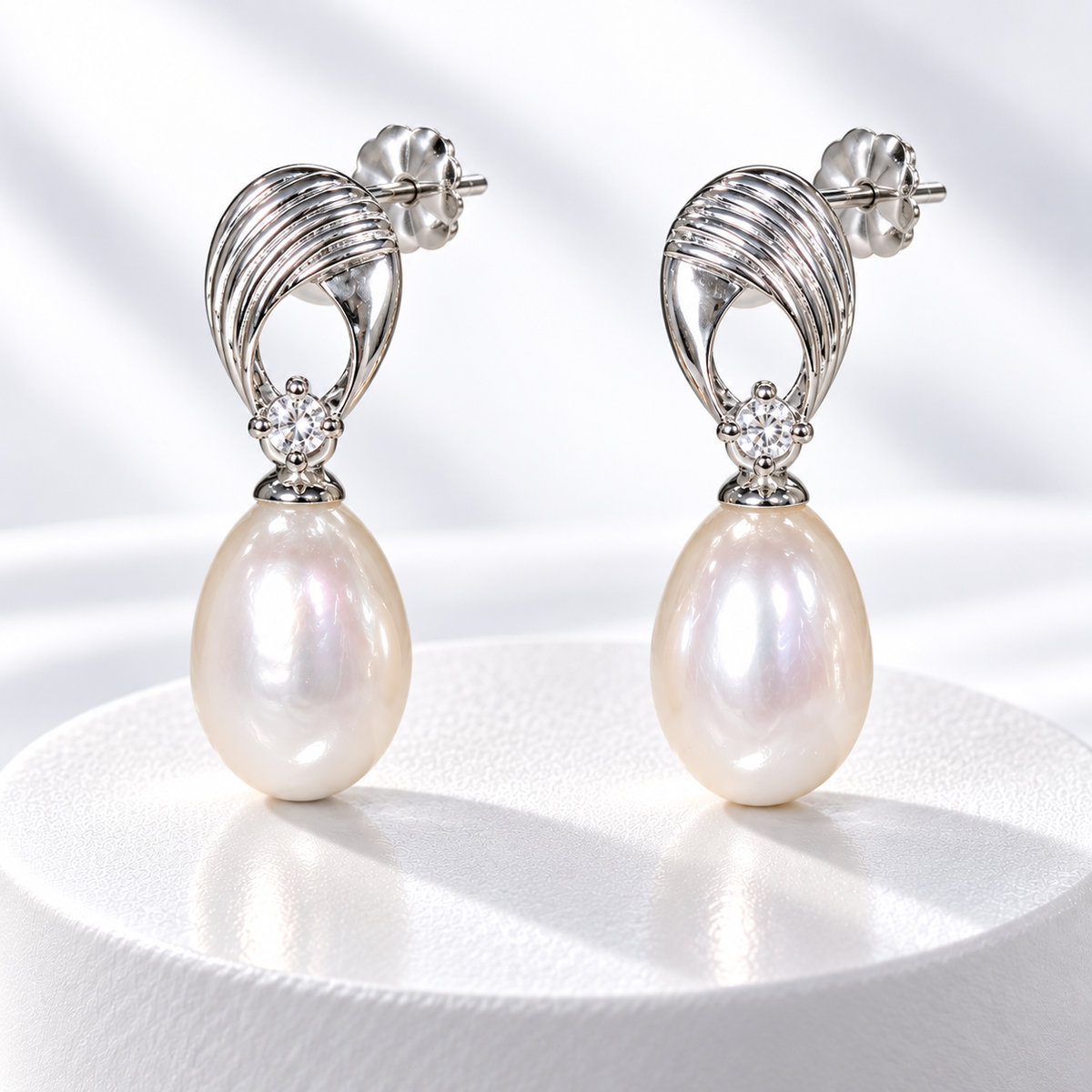Freshwater Pearl Sculptural Drop Earrings