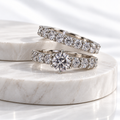 Silver-Tone Graduated Crystal Ring Set