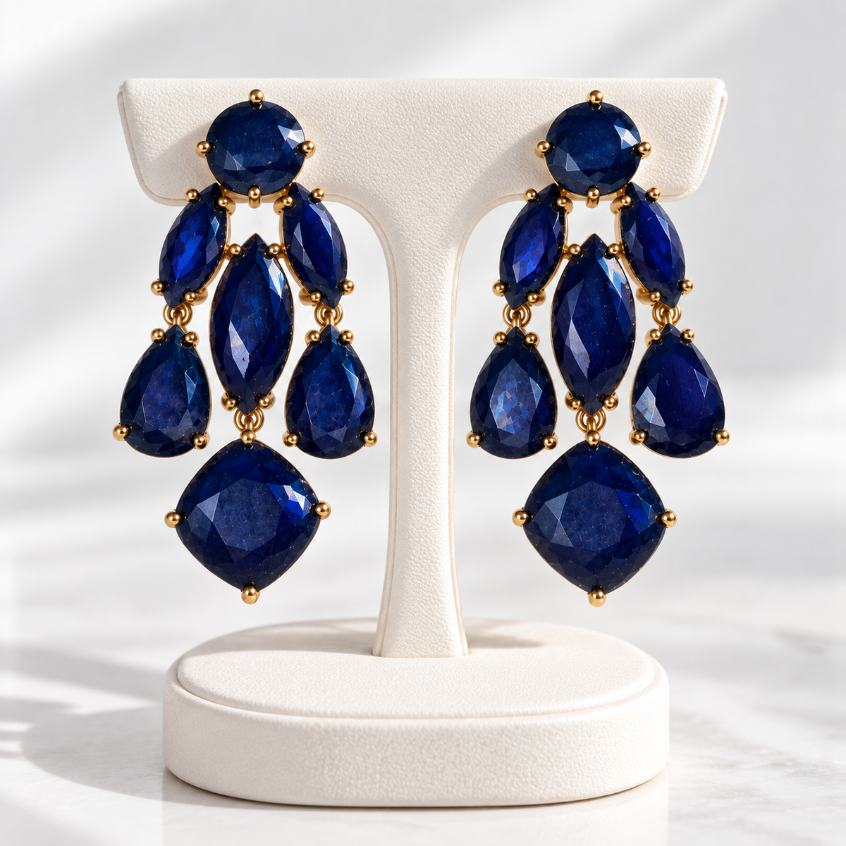 The Alessandra Earrings — Pre-Loved Royal Blue Chandelier Earrings |