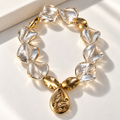 The Lucienne. Crystal Leaf Sculptural Bracelet — Pre-Loved