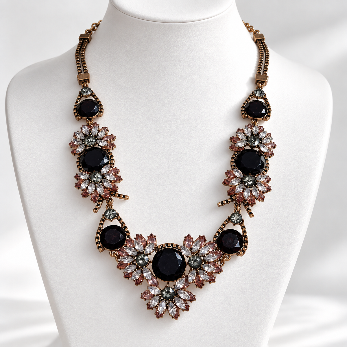 The Margaux Necklace — Pre-Loved Floral Crystal Statement Necklace