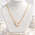 Gold-Plated Mother-of-Pearl Heart Necklace