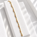 Gold-Plated Amber Crystal Link Bracelet