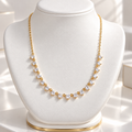 Gold-Plated CZ Station Necklace