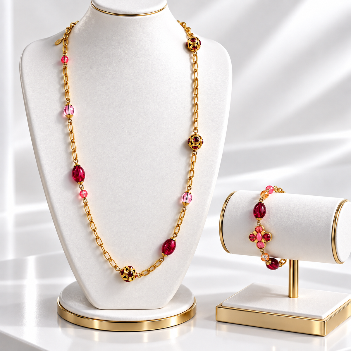 The Gabriela. A design by Chantal Thomass Paris Vintage Necklace & Bracelet Set. Pre-Loved