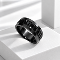 Black Stainless Steel Geometric Band Ring