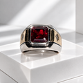The Ignacio | Pre-Loved. Sterling Silver 925 Red Stone Men’s Ring