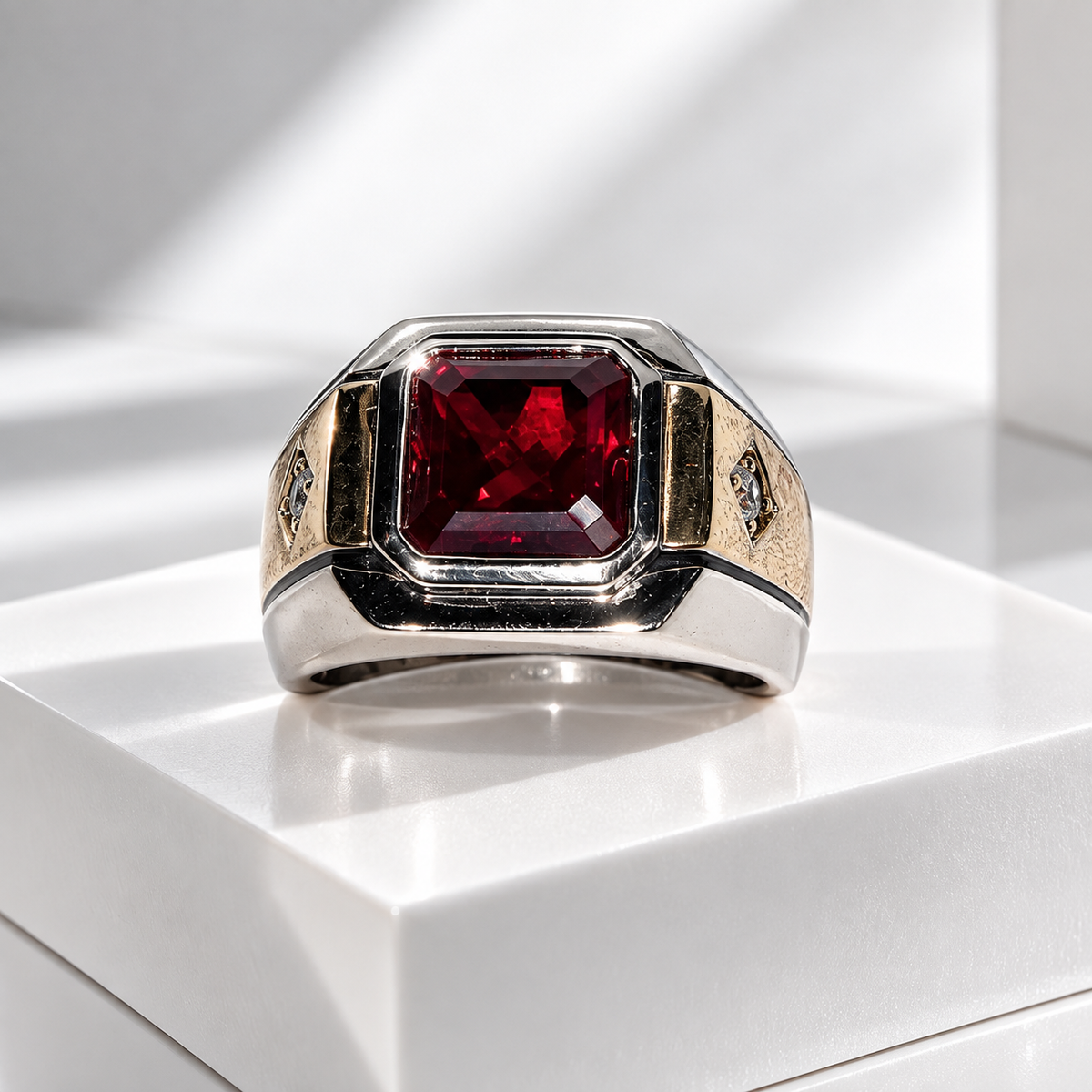 The Ignacio | Pre-Loved. Sterling Silver 925 Red Stone Men’s Ring