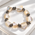 The Marbella. Iridescent & Antiqued Silver- toned Statement Bracelet — Pre-Loved