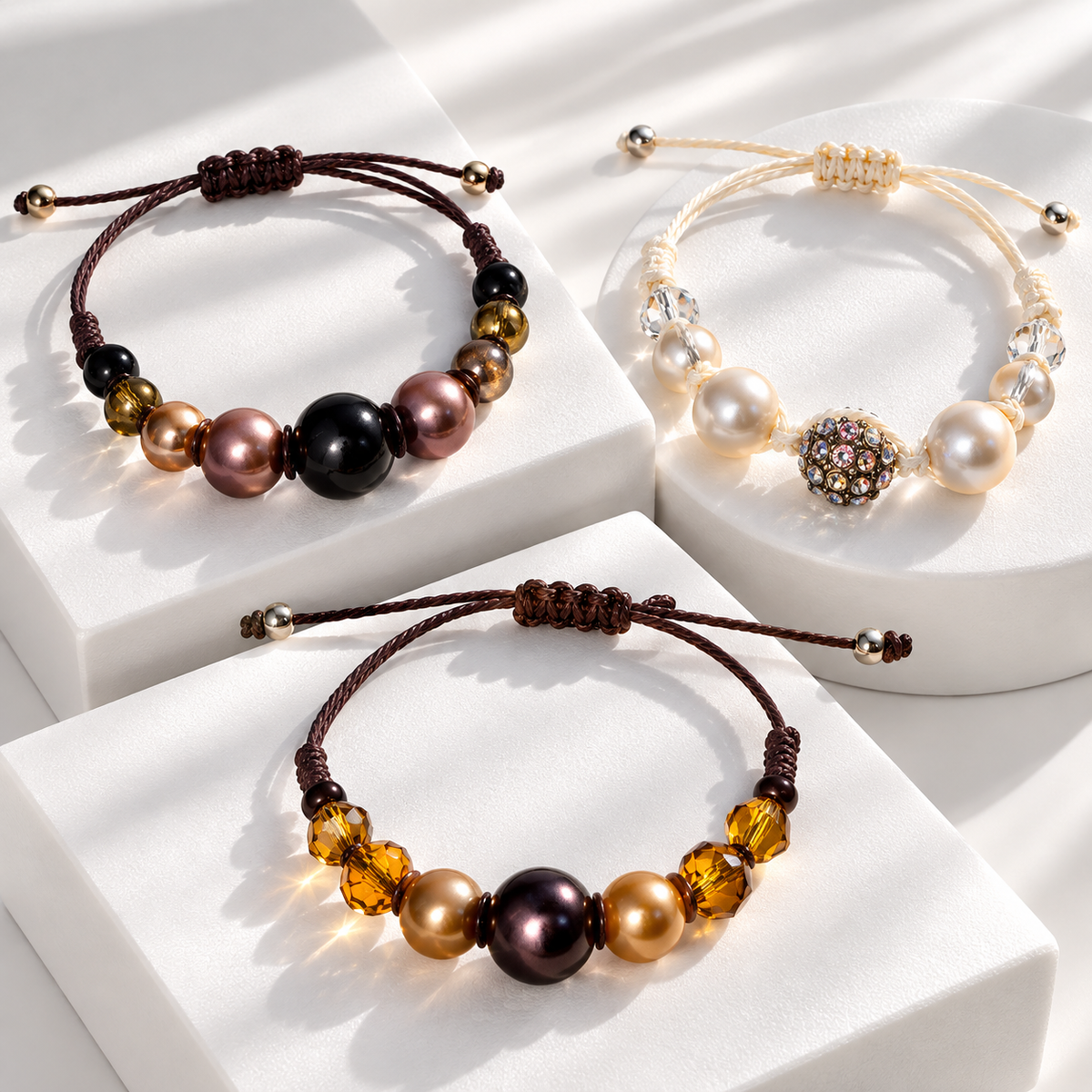 The Earth-Tone Trio — Pre-Loved Bracelet Set