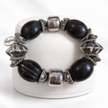 The Regina —Beaded with Sterling Silver Accents Statement Bracelet | Pre-Loved