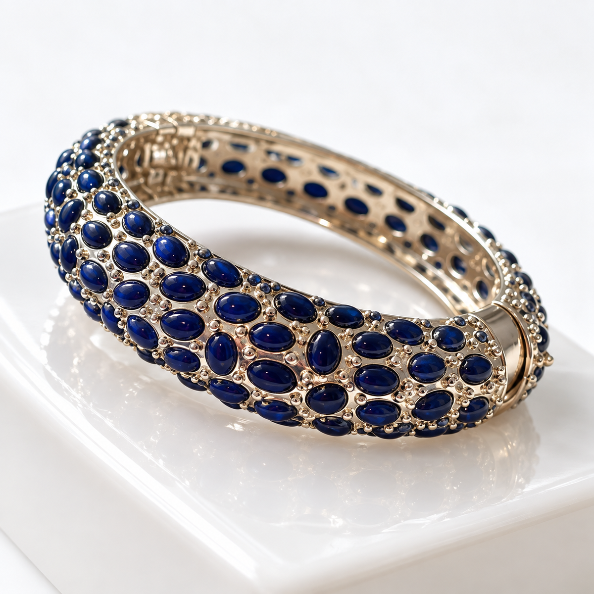 The Lucille Bracelet |Bracelet • Deep Blue Cabochon Stones. Pre-Loved