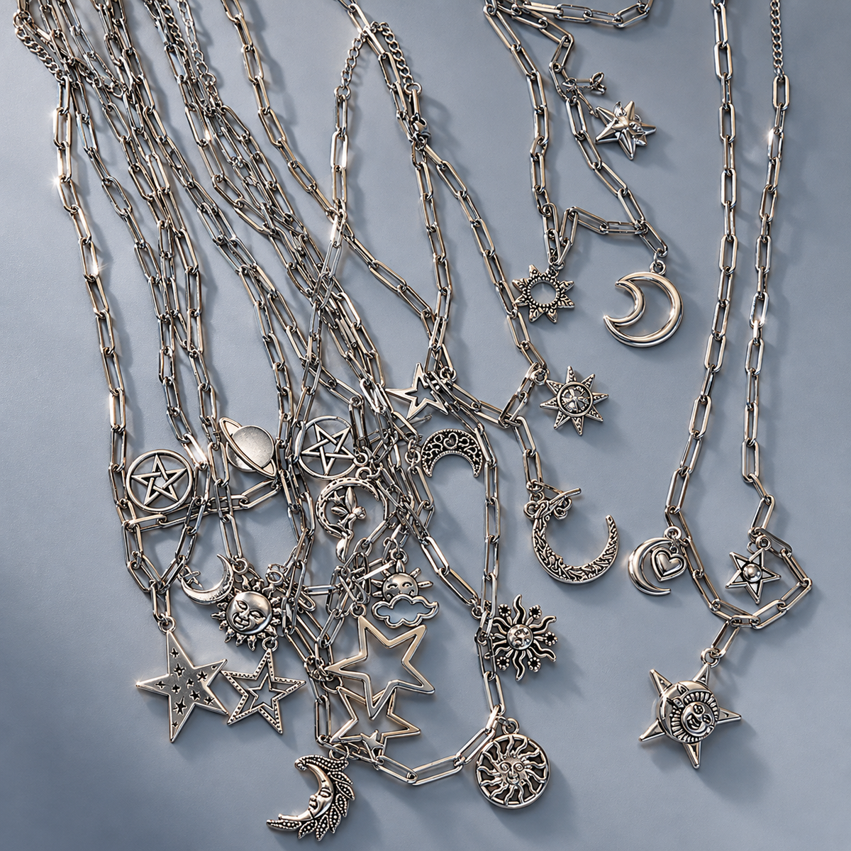 Celestial Charm Paperclip Necklace