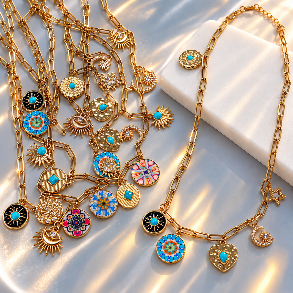 Golden Boho/Celestial necklace