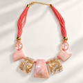 Blush & Gold Geometric Statement Necklace