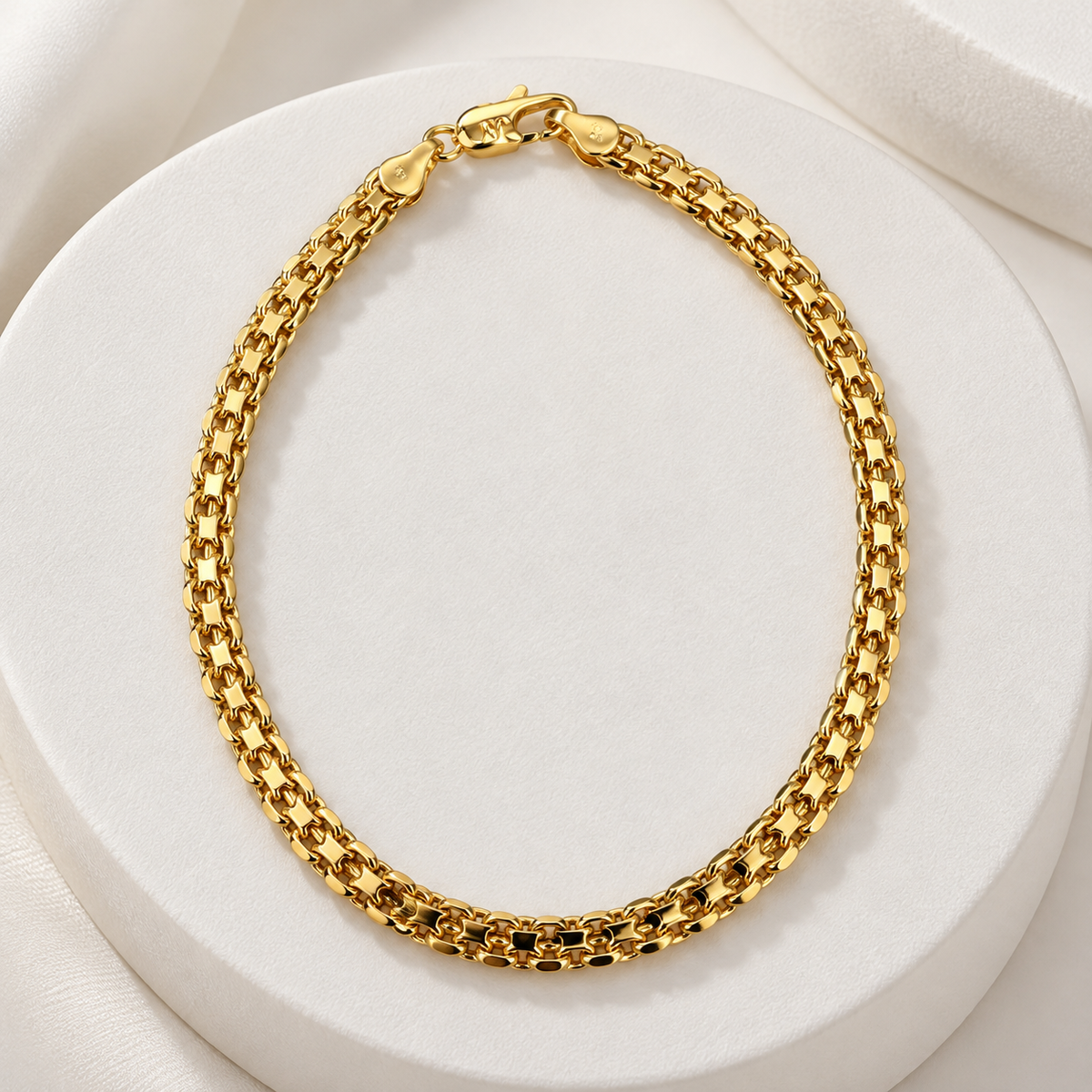 Gold-Plated Byzantine-Style Chain Anklet