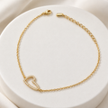 Dainty Crystal Heart Gold-Plated Anklet