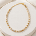 Gold-Plated Baguette Crystal Anklet