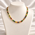 Multicolor Crystal Tennis-Style Necklace