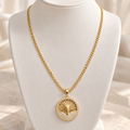 Gold-Plated Tree of Life Crystal Pendant Necklace