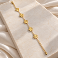 Gold-Plated Four-Leaf Clover Bracelet