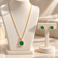 Emerald Green Elegance Necklace & Earrings Set